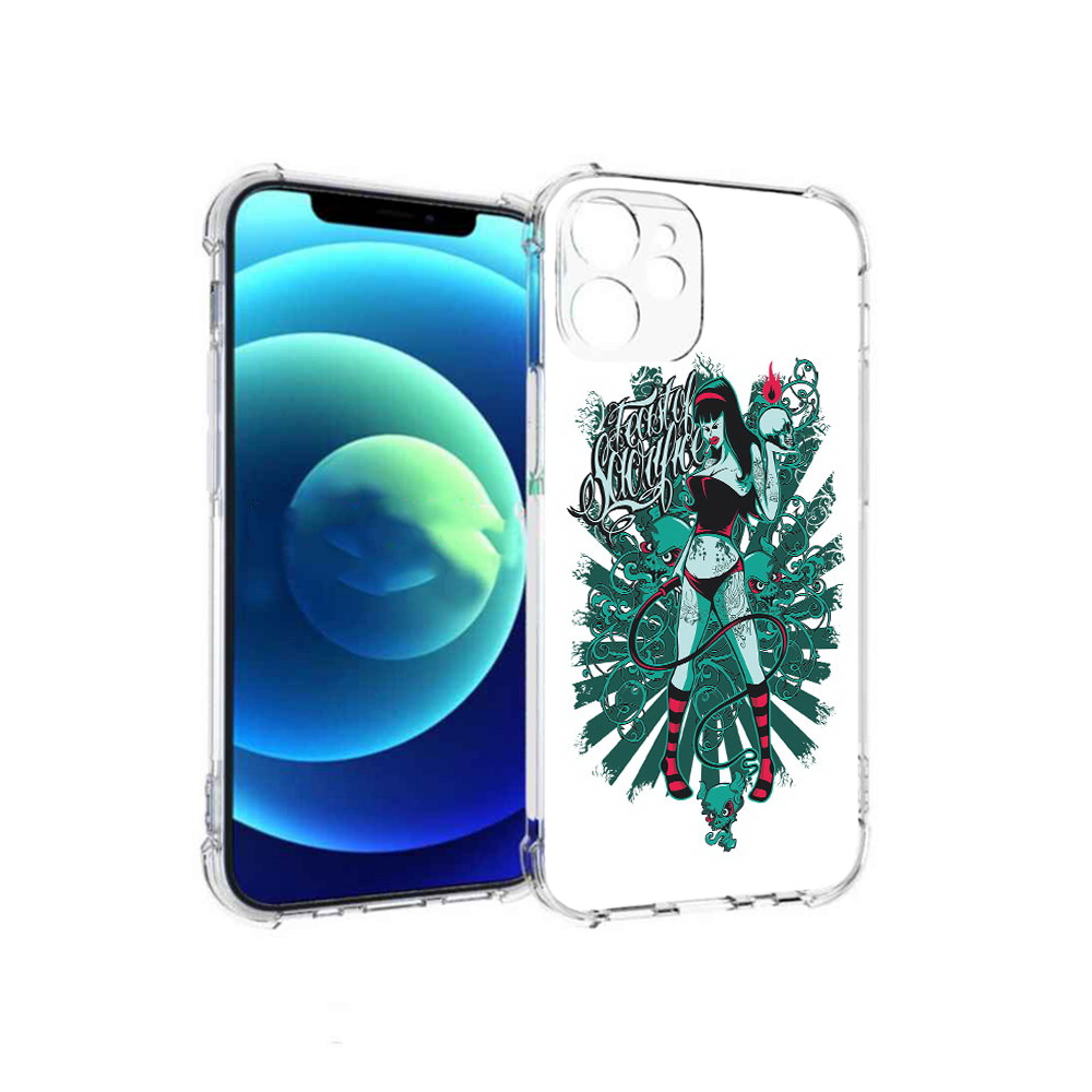 

Чехол MyPads Tocco для Apple iPhone 12 mini нарисованная девушка в татуировках, Прозрачный, Tocco