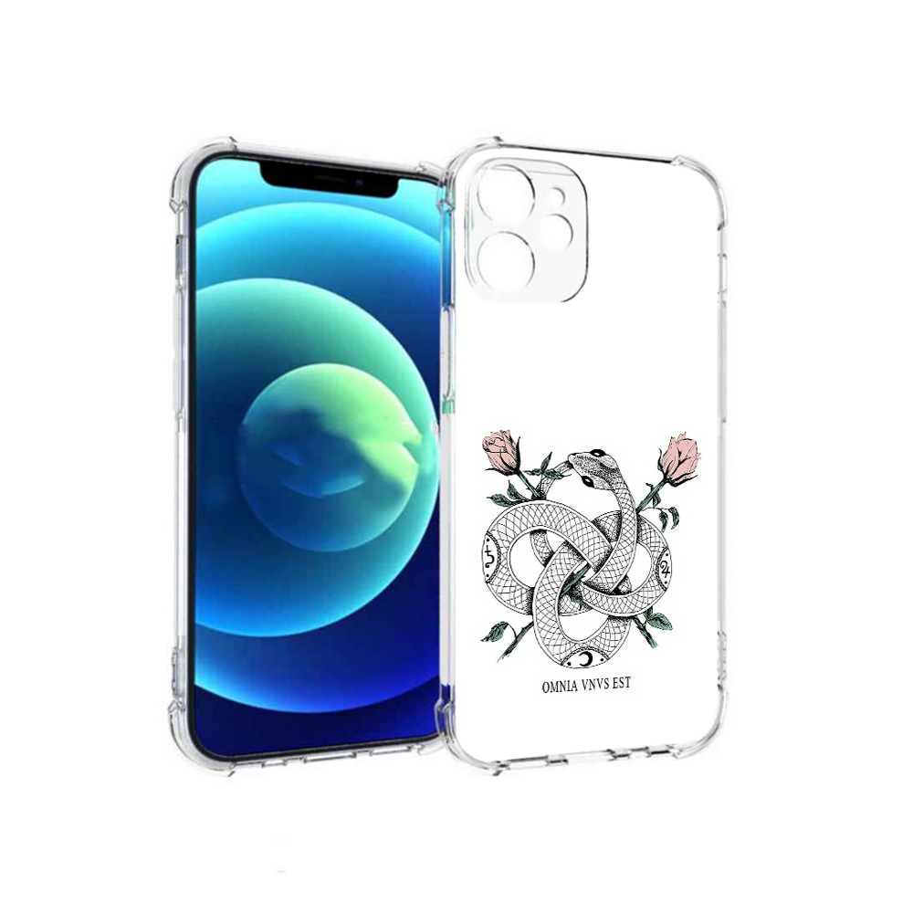 

Чехол MyPads Tocco для Apple iPhone 12 mini нарисованная змея абстракция, Прозрачный, Tocco