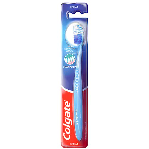 Зубная щетка Colgate Массажер голубая зубная щетка colgate массаж средней жесткости 1 в подарок
