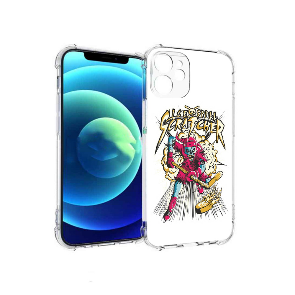 

Чехол MyPads Tocco для Apple iPhone 12 mini нарисованный скелет хоккеист, Прозрачный, Tocco