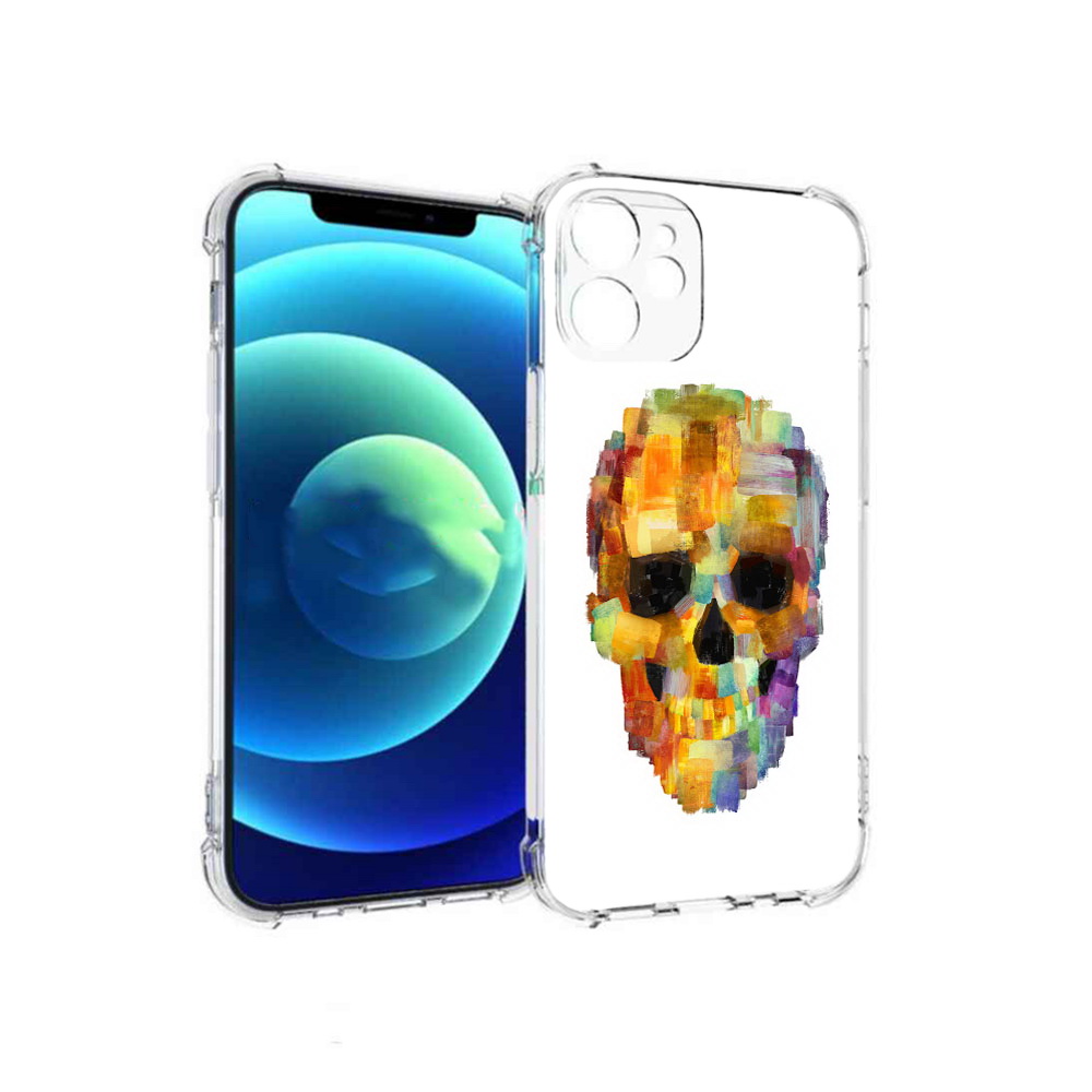 

Чехол MyPads Tocco для Apple iPhone 12 mini нарисованный череп (PT157566.610.516), Прозрачный, Tocco