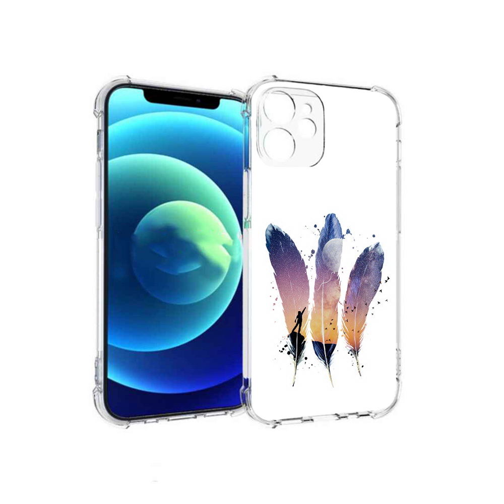 

Чехол MyPads Tocco для Apple iPhone 12 mini небесные перья (PT157566.610.519), Прозрачный, Tocco