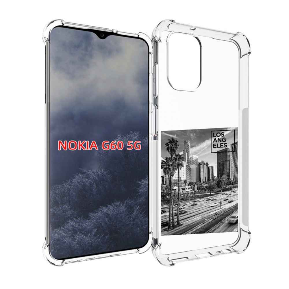 

Чехол MyPads черно белый лос анджелес для Nokia G60 5G, Прозрачный, Tocco