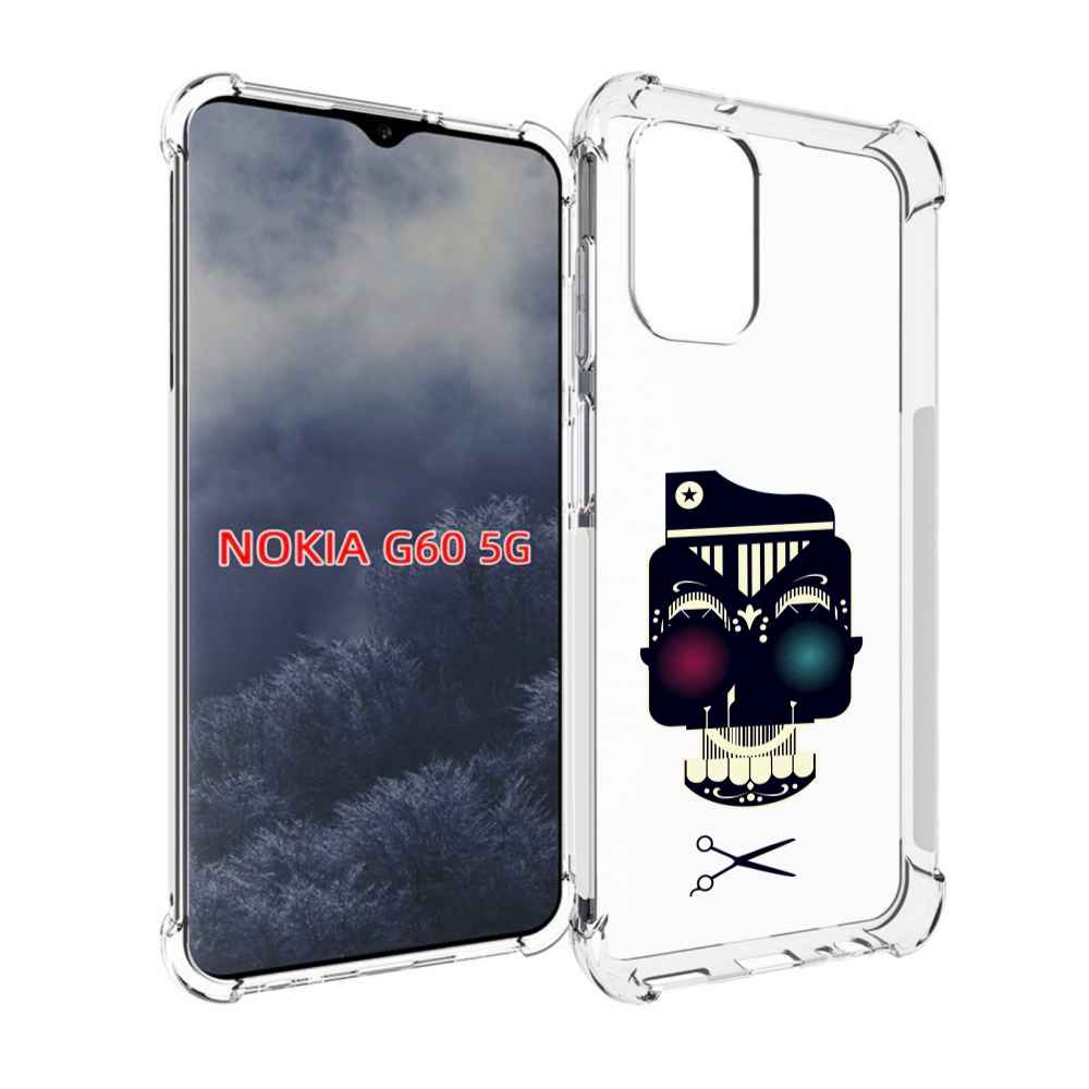 

Чехол MyPads черно белый скелет с яркими глазами для Nokia G60 5G, Прозрачный, Tocco