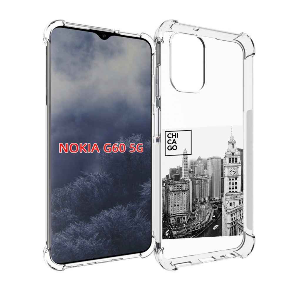 

Чехол MyPads черно белый чикаго для Nokia G60 5G, Прозрачный, Tocco
