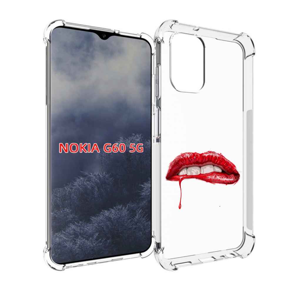 

Чехол MyPads яркие красные губы для Nokia G60 5G, Прозрачный, Tocco