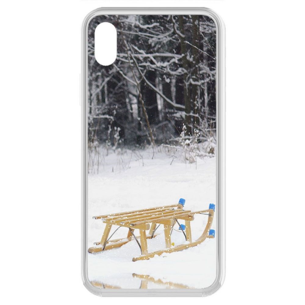 

Чехол-накладка Krutoff Clear Case Санки для iPhone XR
