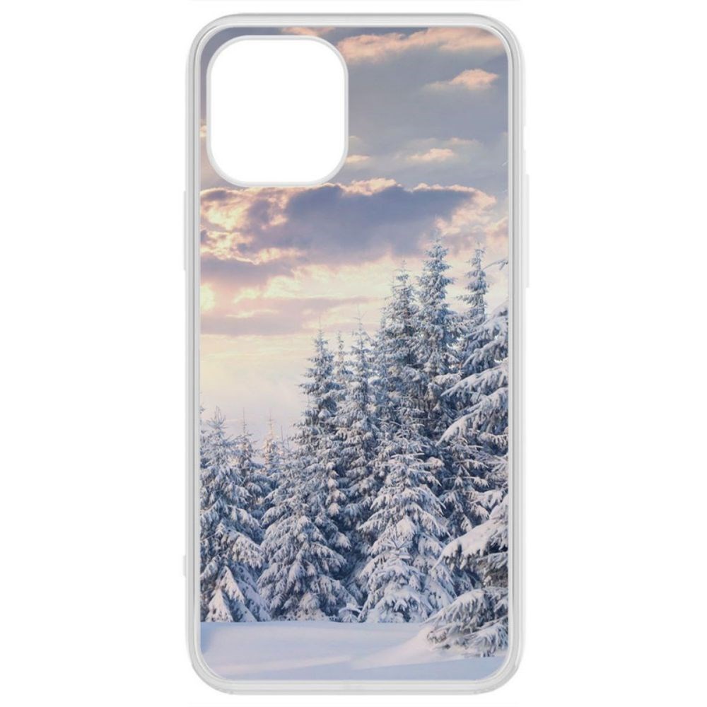 

Чехол-накладка Krutoff Clear Case Снежный пейзаж для iPhone 12 Pro, Прозрачный