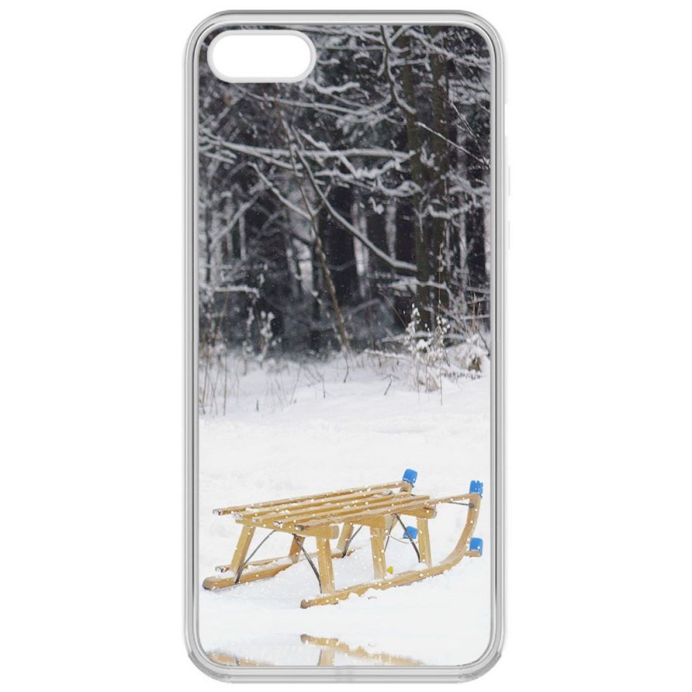

Чехол-накладка Krutoff Clear Case Санки для iPhone 5S