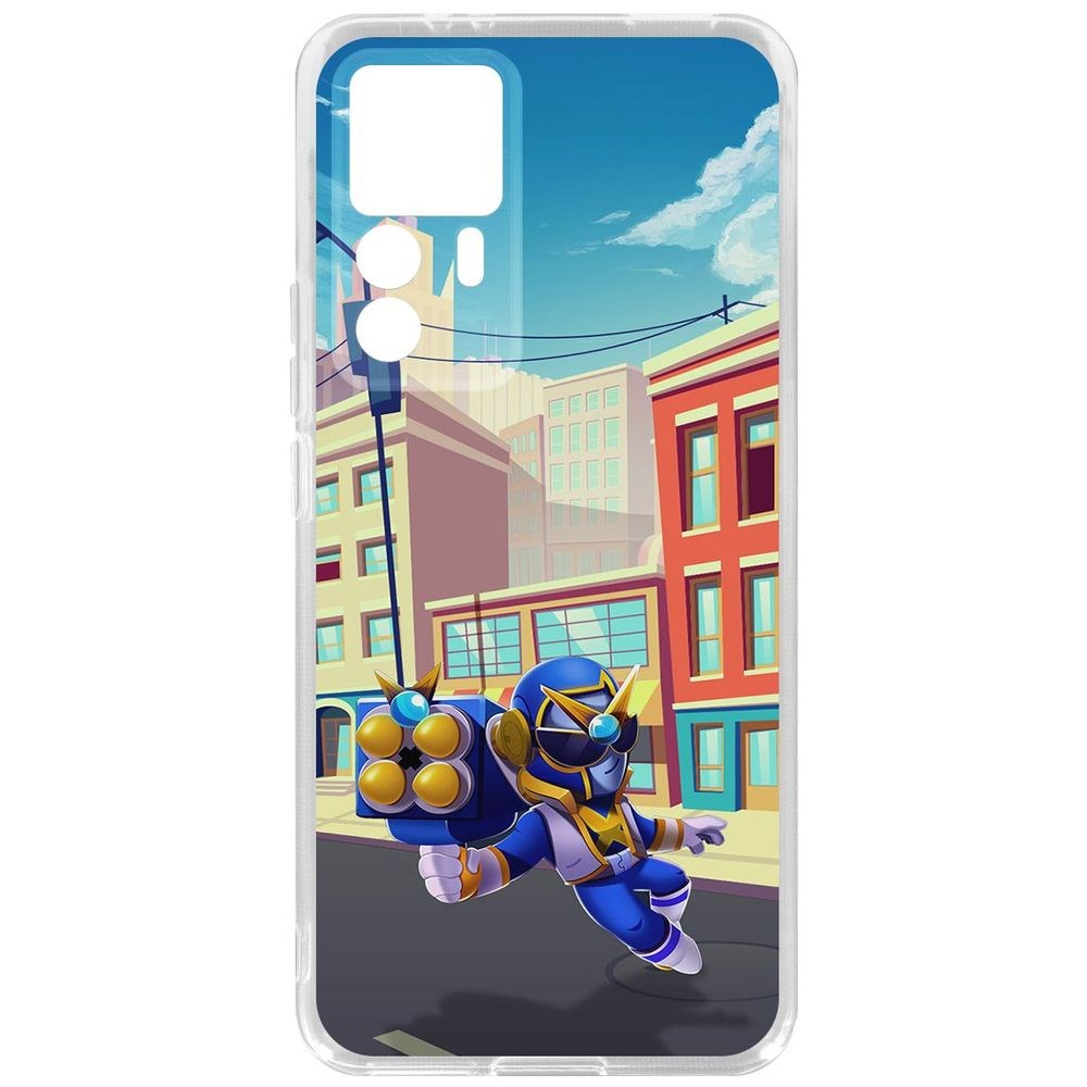 

Чехол-накладка Кейс Brawl Stars-Супер Рейнджер Брок для Xiaomi 12T Pro, Прозрачный