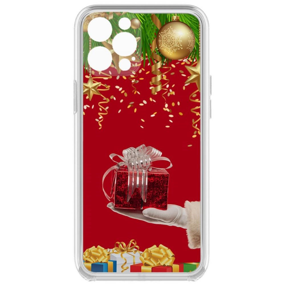 

Чехол-накладка Krutoff Clear Case Подарки для iPhone 12 Pro с защитой камеры