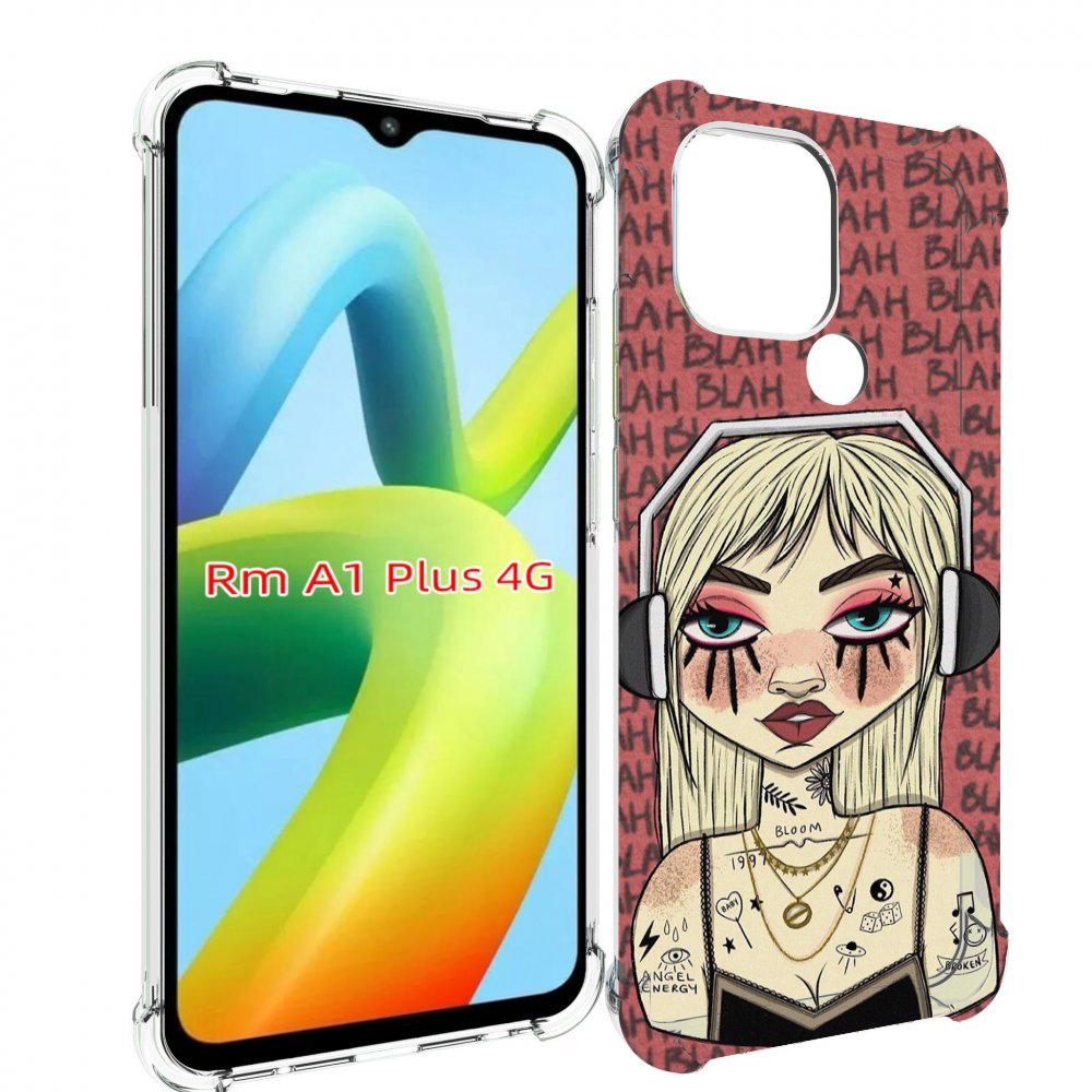 Чехол MyPads дерзкая-девушка-в-наушниках женский для Xiaomi Redmi A1 Plus +