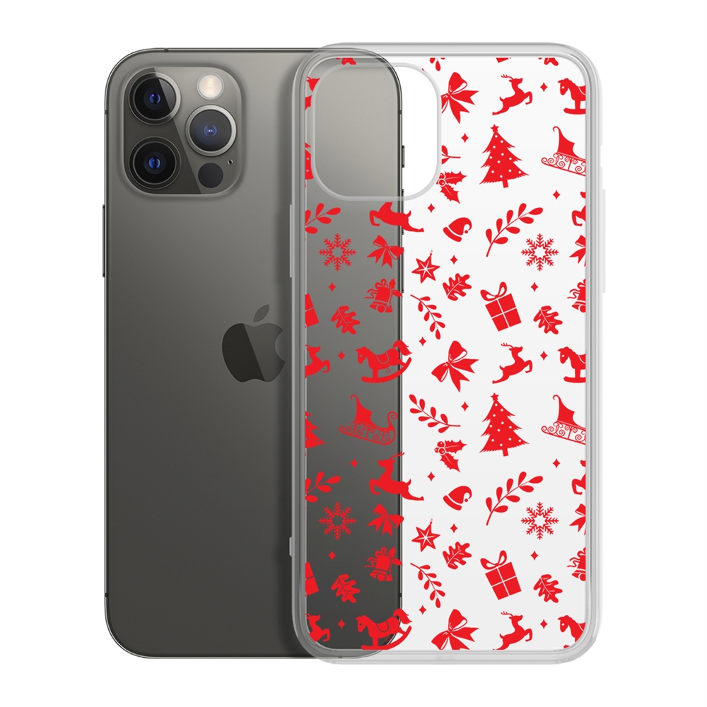 Чехол-накладка Krutoff Clear Case Новогодние мотивы для iPhone 12/12 Pro
