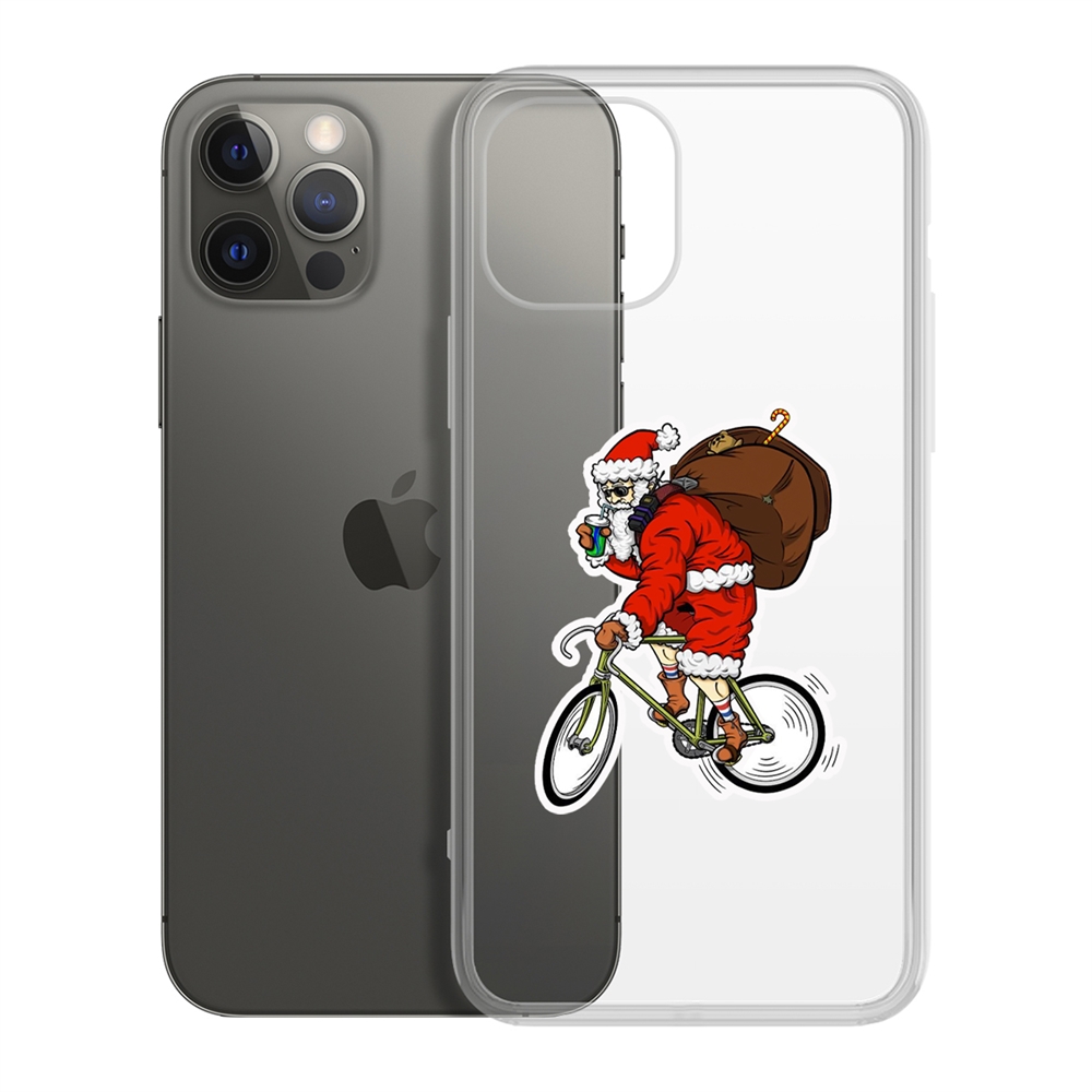

Чехол-накладка Krutoff Clear Case Санта-курьер для iPhone 12/12 Pro