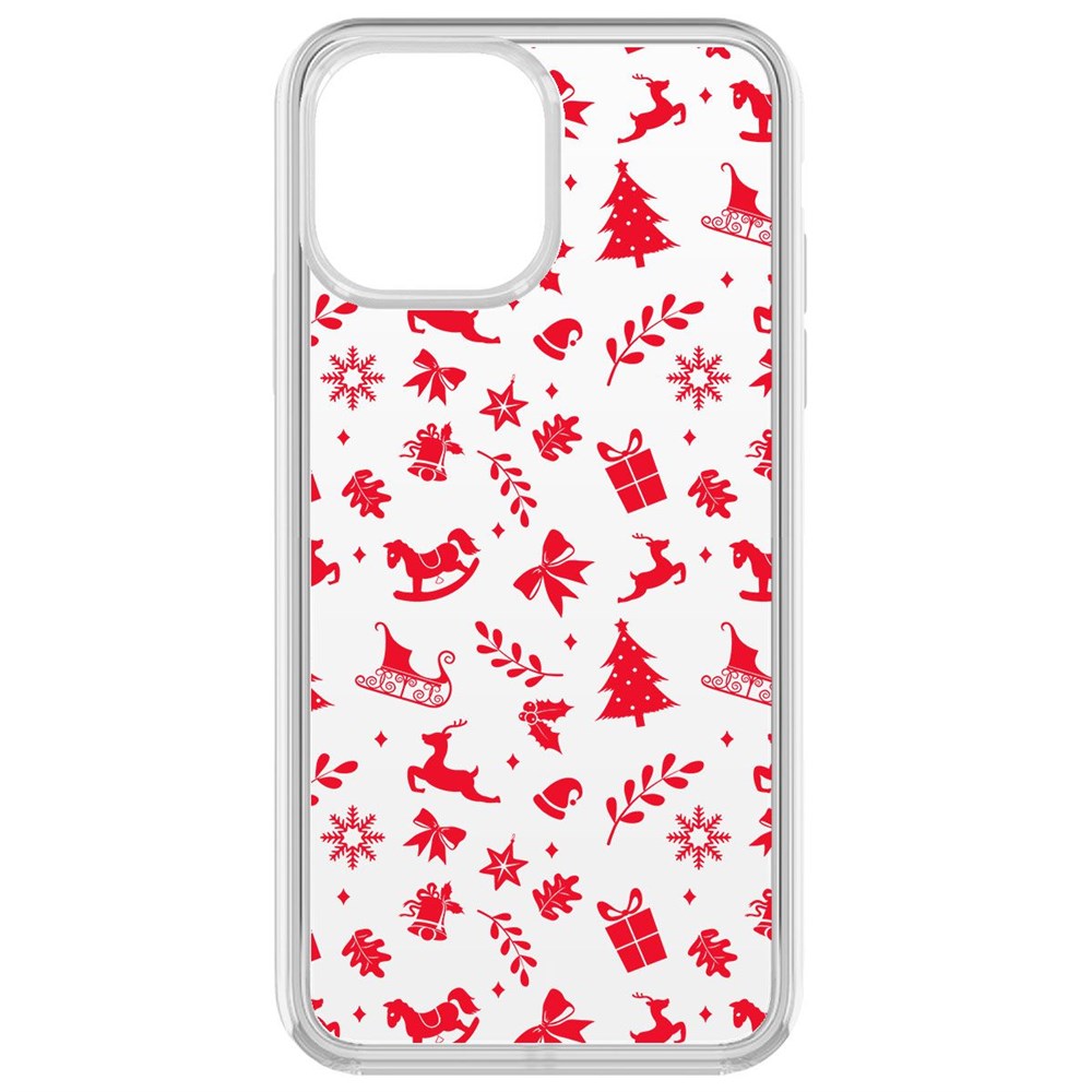 

Чехол-накладка Krutoff Clear Case Новогодние мотивы для iPhone 13 Pro Max, Прозрачный