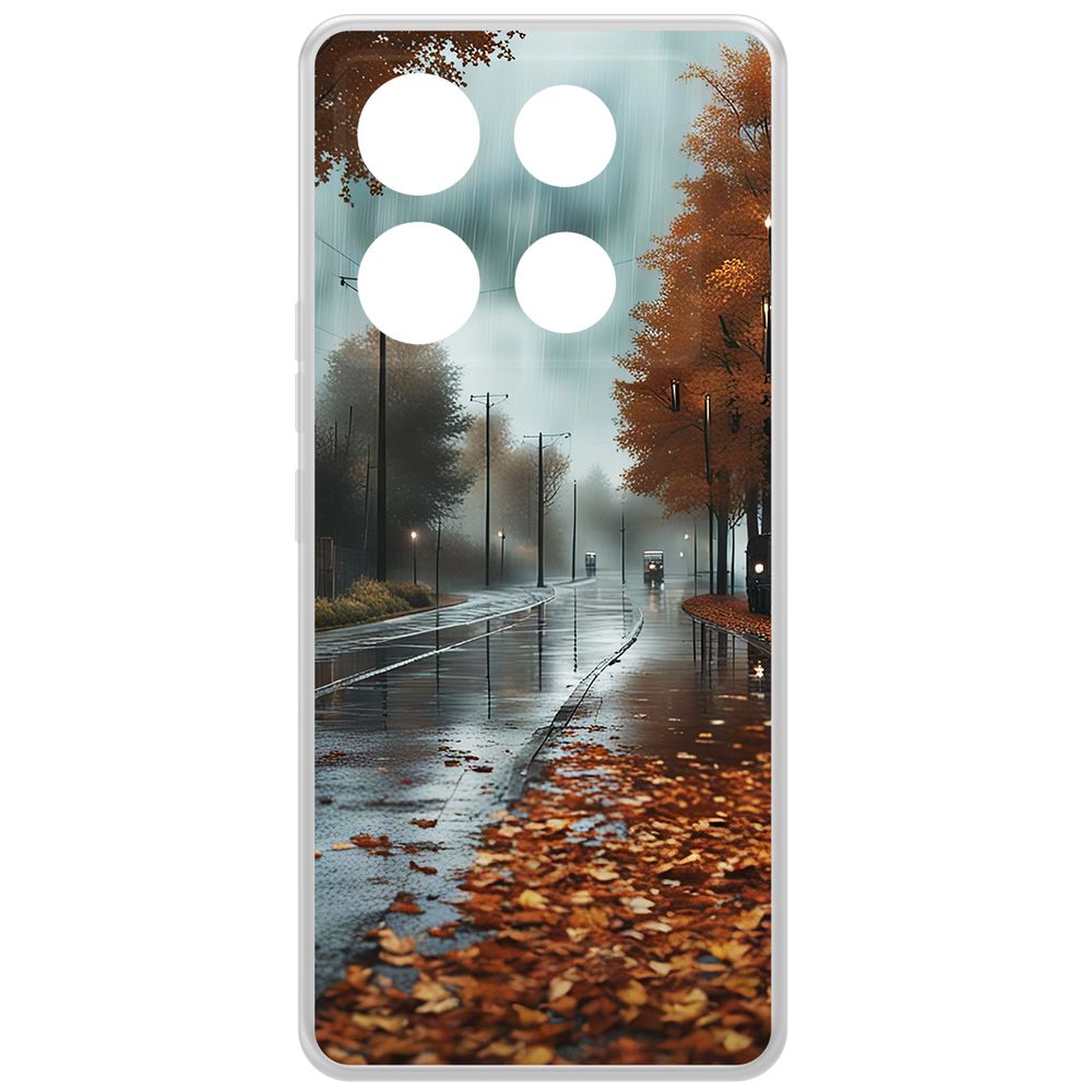 

Чехол-накладка Krutoff Clear Case Осенний дождь для INFINIX Note 40 Pro 5G, Прозрачный