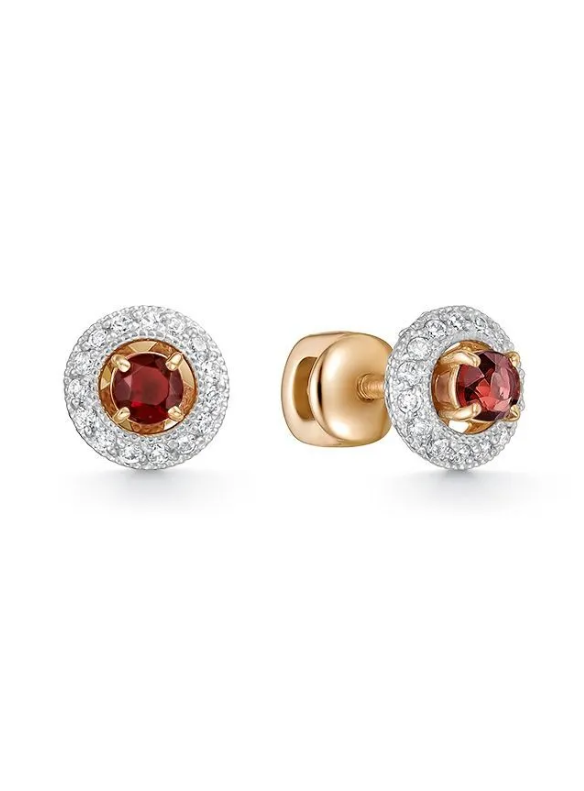 

Серьги из золота Zlato Z2-10577, гранат/фианит, Z2-10577