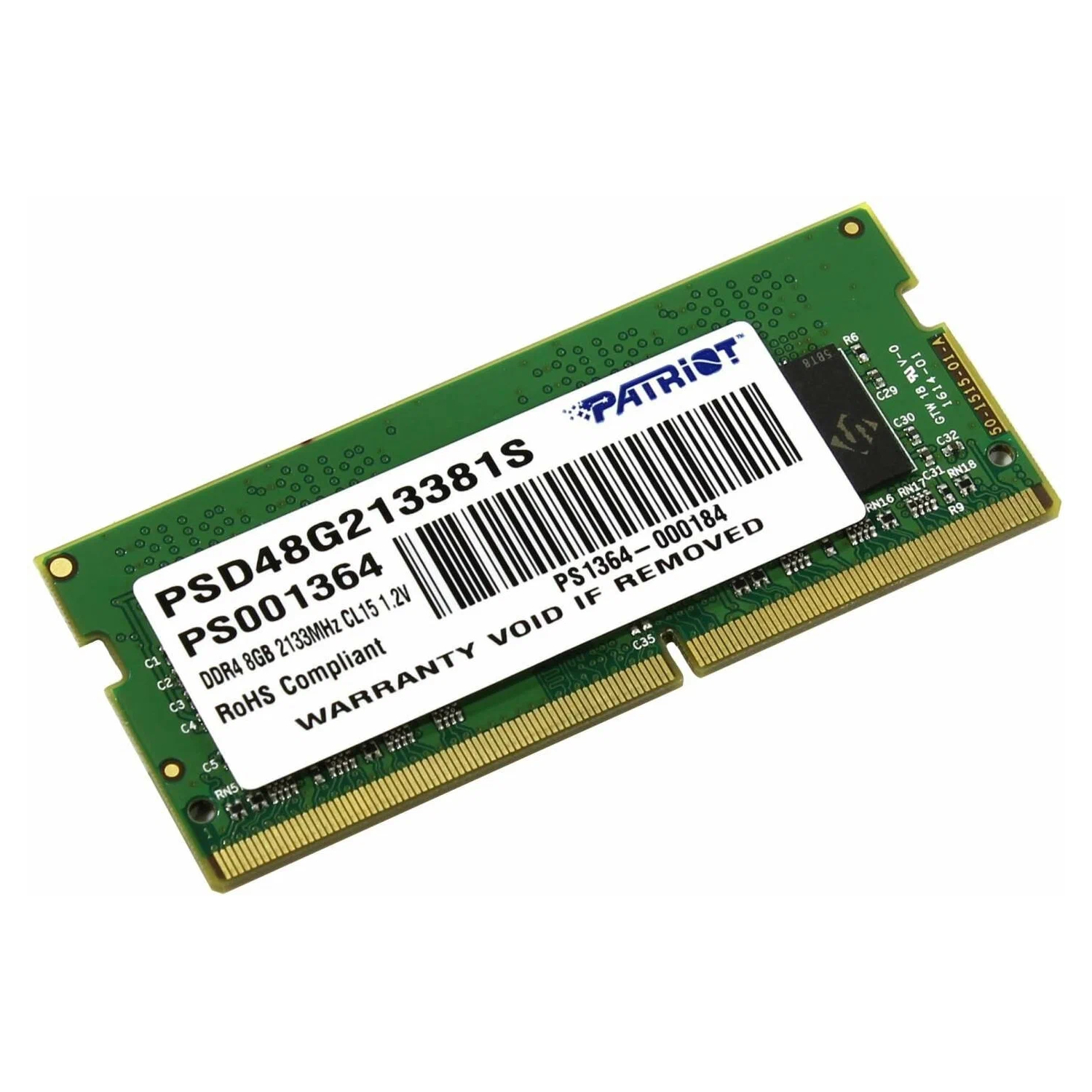 

Оперативная память Patriot SL DDR4, 8 Gb, 2133MHZ, SODIMM, PSD48G213381S