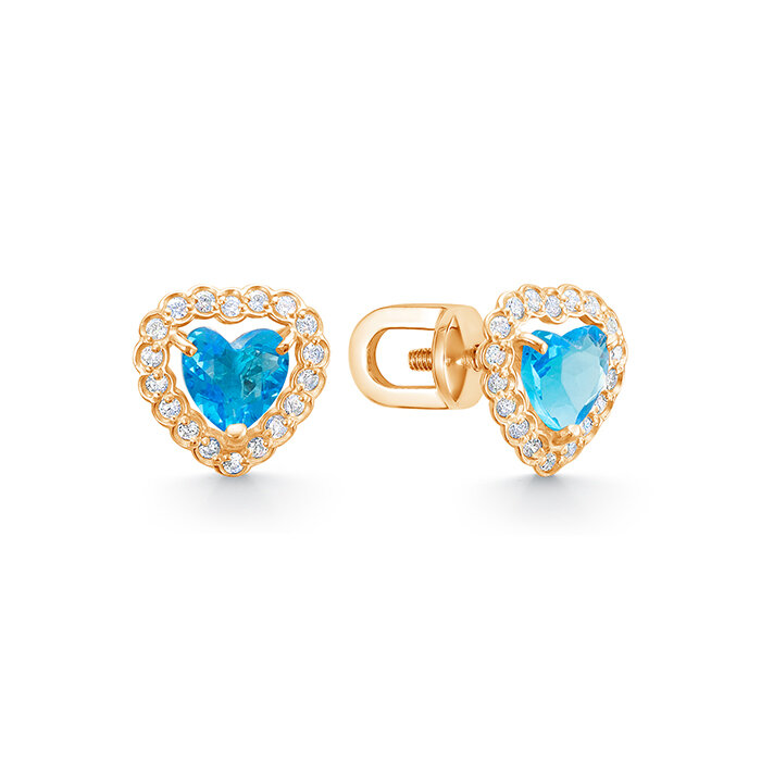 

Серьги из золота Zlato Z2-9774, топаз/фианит, Z2-9774