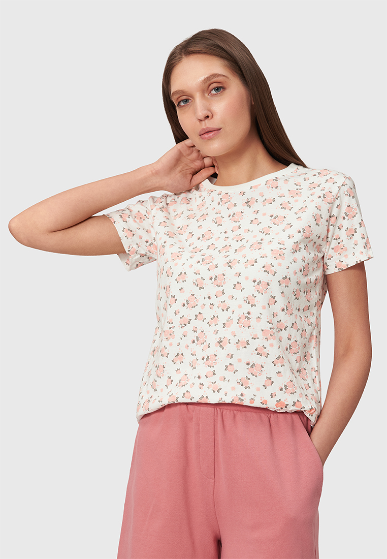 

Футболка женская Modis M211U00280V788 белая 46, M211U00280