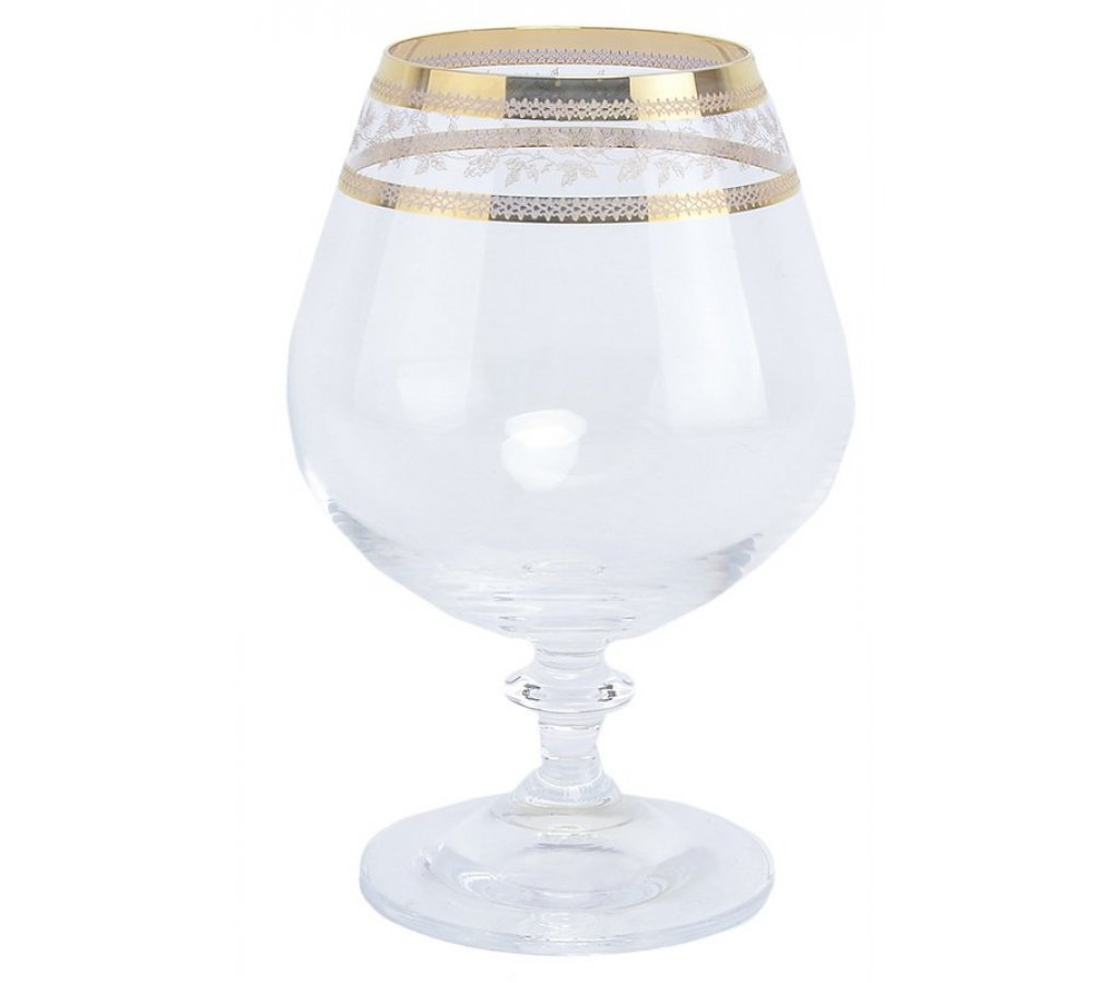

Набор бокалов для бренди 400 мл Анжела Золотой лист V-D Bohemia Crystal, 40080-02