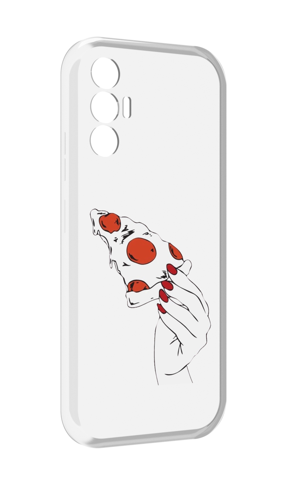 

Чехол MyPads белая-пицца для Tecno Pova 3, Прозрачный, Tocco