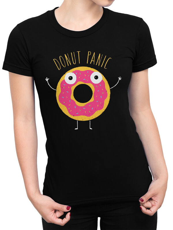Футболка женская DreamShirts Studio Пончик - DoNut Panic 372-donutpanic-1 черная S