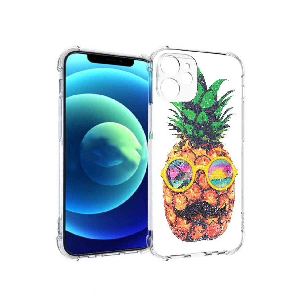 

Чехол MyPads Tocco для Apple iPhone 12 mini прикольный ананас с лицом (PT157566.610.556), Прозрачный, Tocco