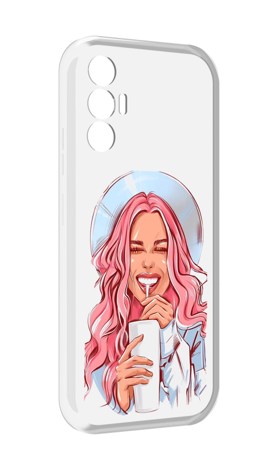

Чехол MyPads веселая-девушка-модель женский для Tecno Pova 3, Прозрачный, Tocco