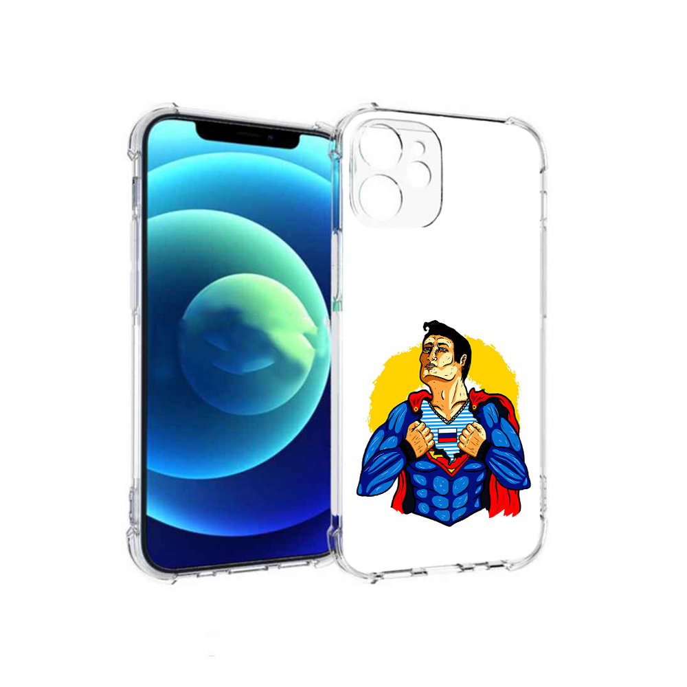 

Чехол MyPads Tocco для Apple iPhone 12 mini русский супермен (PT157566.610.591), Прозрачный, Tocco