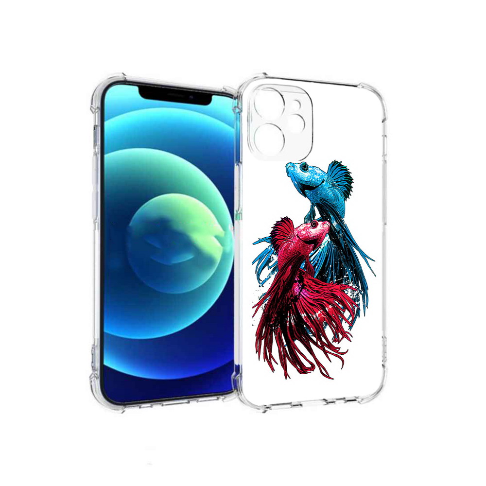 

Чехол MyPads Tocco для Apple iPhone 12 mini рыбы петушки (PT157566.610.592), Прозрачный, Tocco