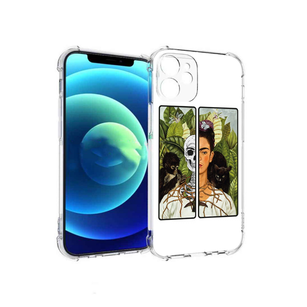 

Чехол MyPads Tocco для Apple iPhone 12 mini сдвоенная картинка девушка скелет, Прозрачный, Tocco