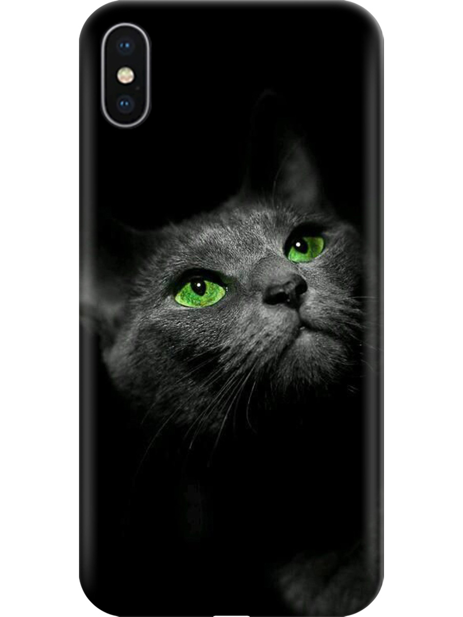 

Силиконовый чехол на Apple iPhone Xs/X с принтом "Зеленоглазая кошка", Прозрачный;зеленый;серый;черный, 715365411