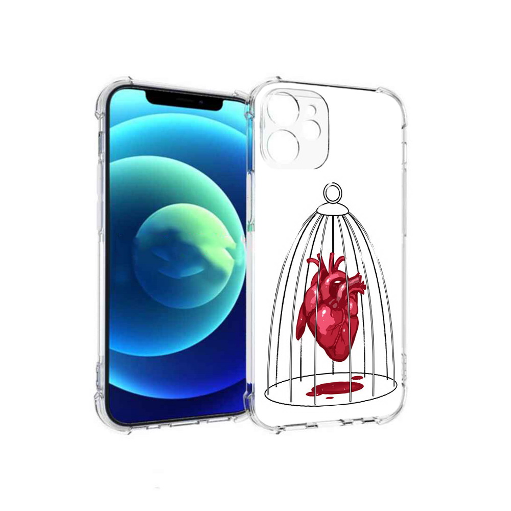 

Чехол MyPads Tocco для Apple iPhone 12 mini сердце в клетке (PT157566.610.597), Прозрачный, Tocco