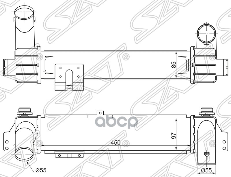 

Радиатор Интеркуллера Kia Sorento 03-06 (140л.С.) Sat арт. ST-28190-4A160
