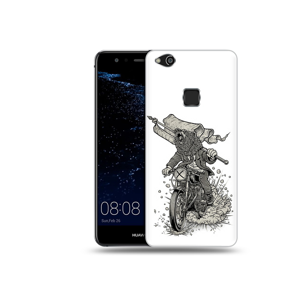 Чехол MyPads Tocco для Huawei P10 Lite медведь на мотоцикле (PT62135.59.467)