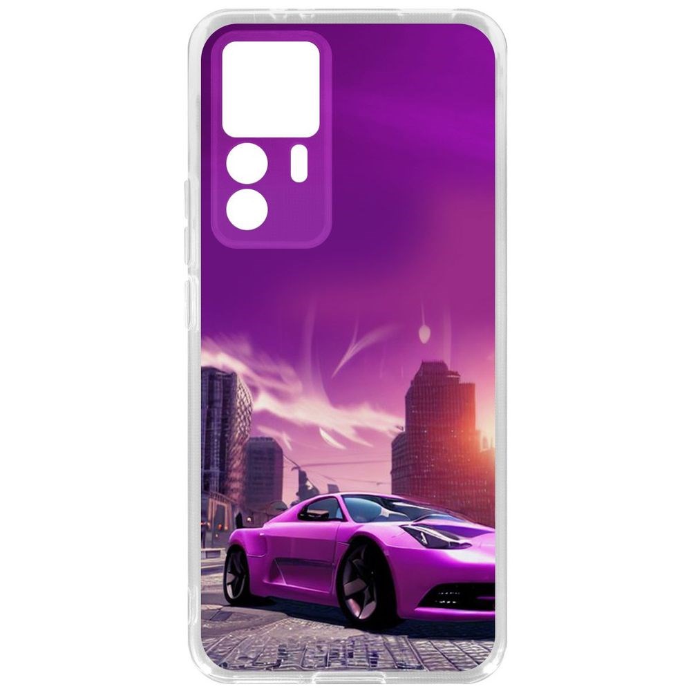 

Чехол-накладка Кейс Розовое авто для Xiaomi 12T Pro, Прозрачный