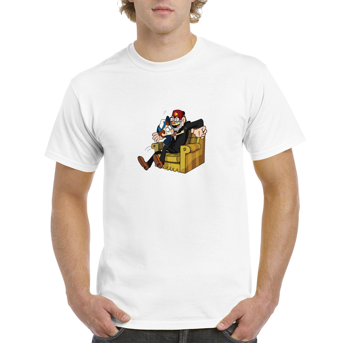 фото Футболка унисекс coolpodarok gravity falls.(мужчина в кресле) белая 52 ru