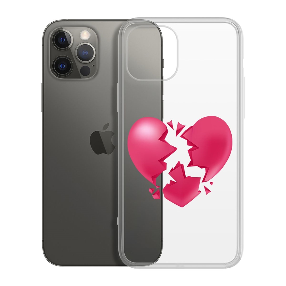 

Чехол-накладка Krutoff Clear Case Разбитое сердце для iPhone 12 Pro Max