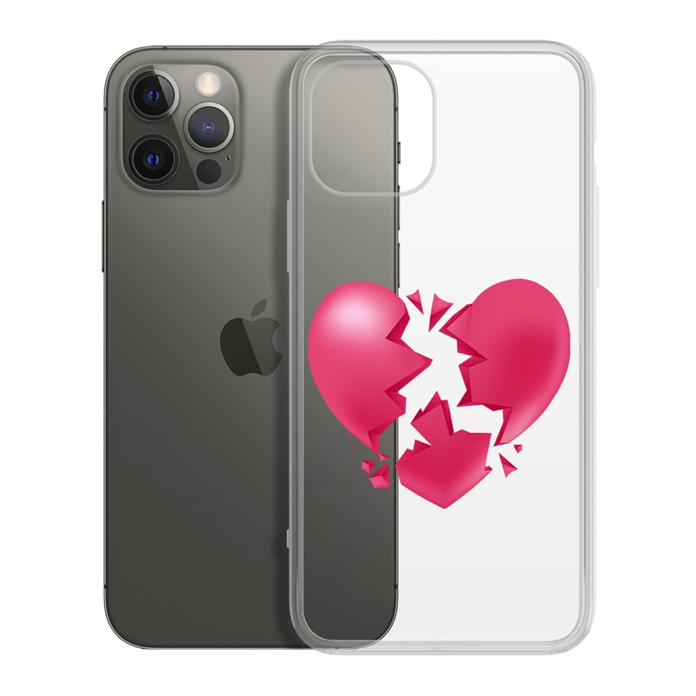 

Чехол-накладка Krutoff Clear Case Разбитое сердце для iPhone 12/12 Pro