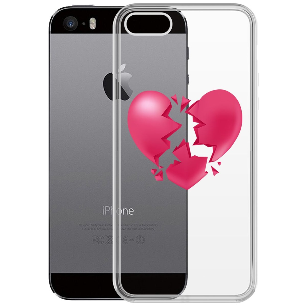 

Чехол-накладка Krutoff Clear Case Разбитое сердце для iPhone 5/5s