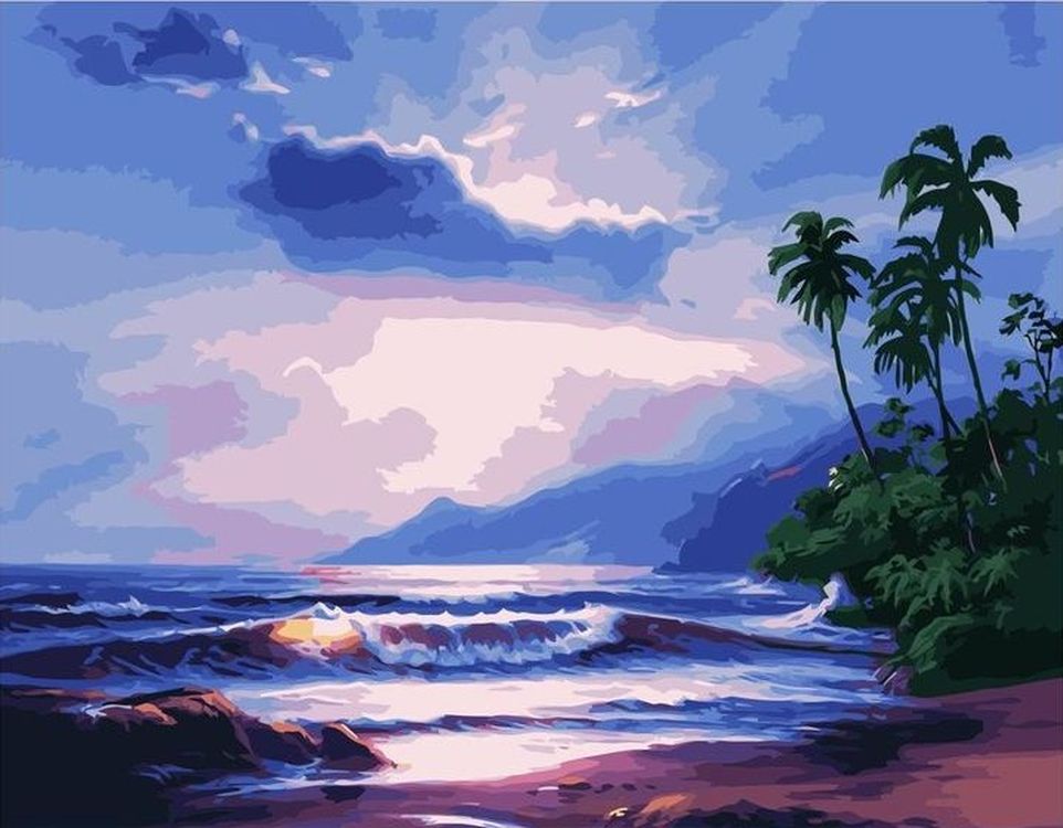 

Картина по номерам Paintboy (Premium) Закат на пляже