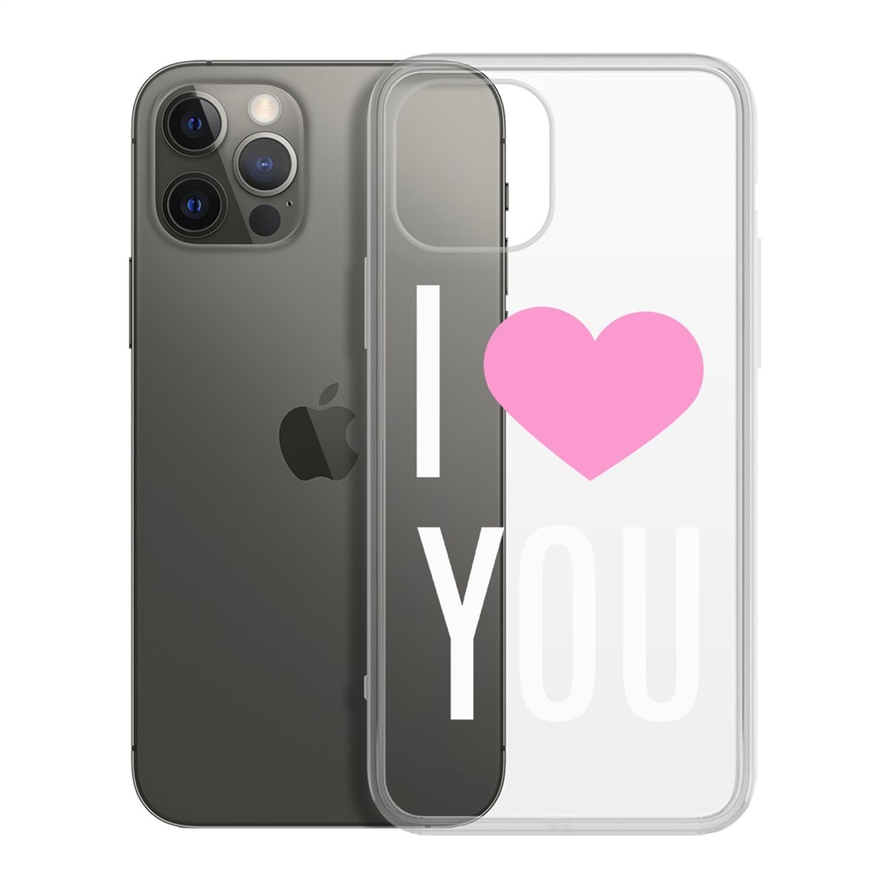 

Чехол-накладка Krutoff Clear Case Я люблю тебя для iPhone 12 Pro Max, Прозрачный