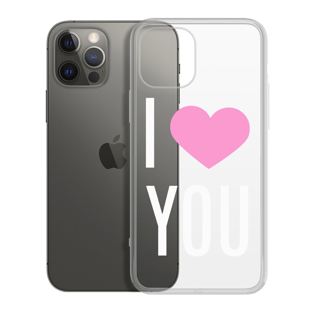 

Чехол-накладка Krutoff Clear Case Я люблю тебя для iPhone 12/12 Pro, Прозрачный