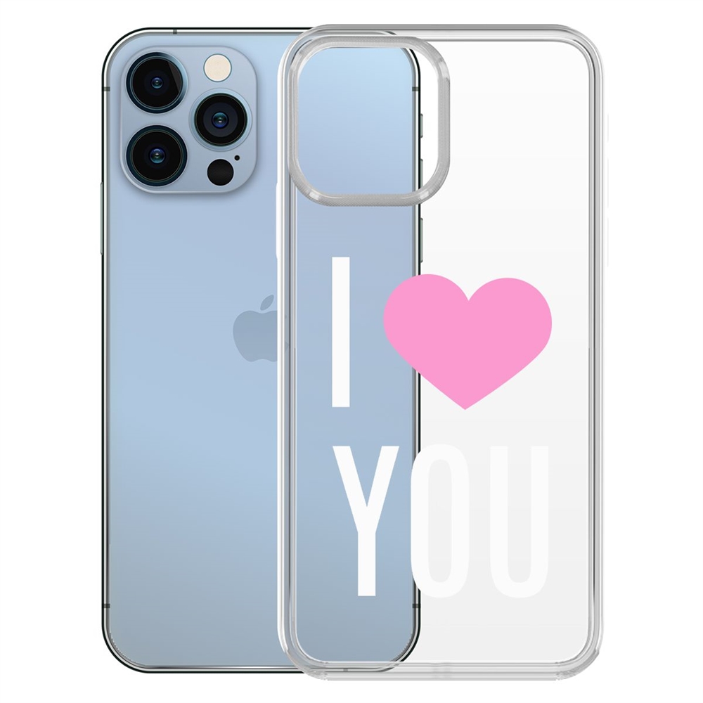

Чехол-накладка Krutoff Clear Case Я люблю тебя для iPhone 13 Pro, Прозрачный