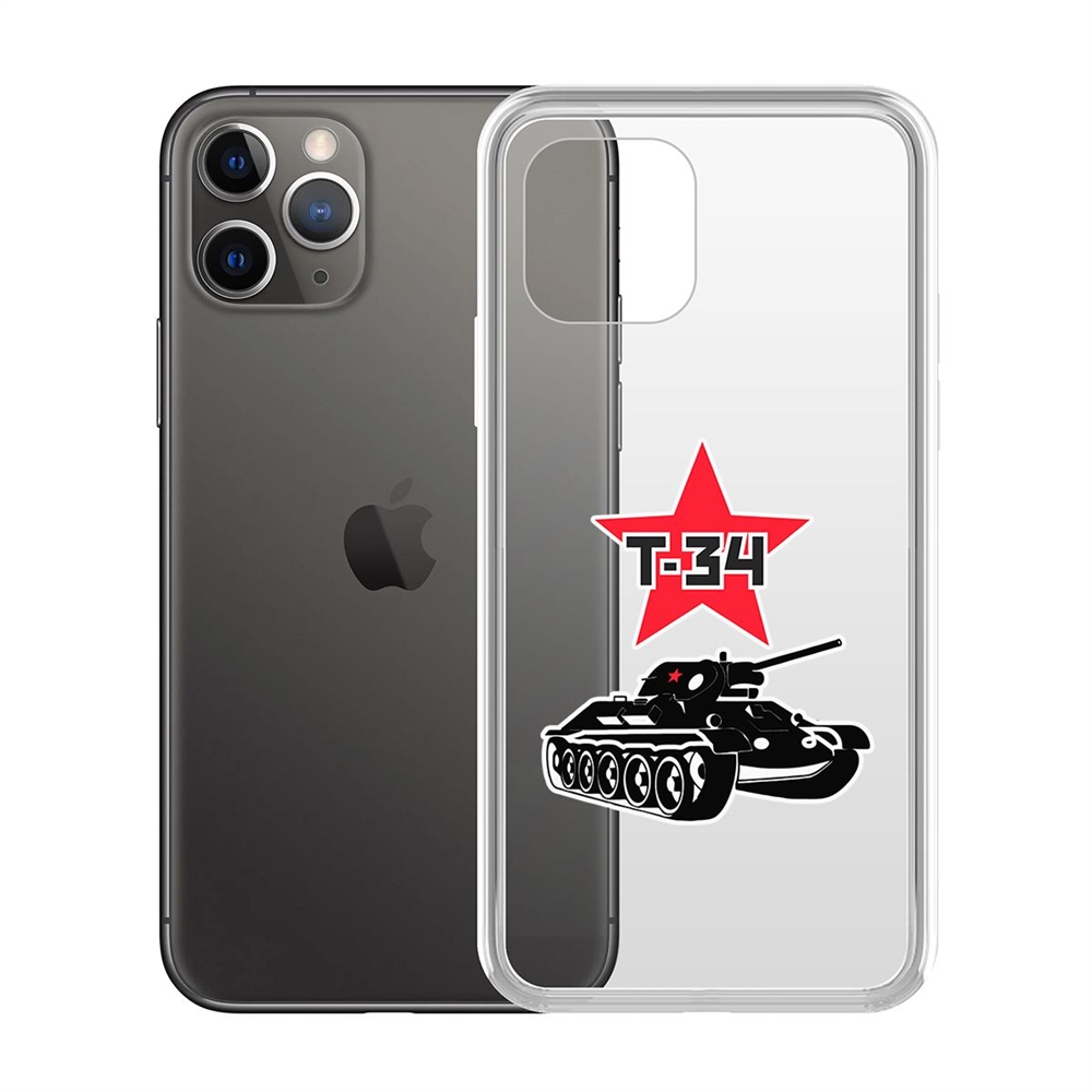 Чехол-накладка Krutoff Clear Case Т-34 для iPhone 11 Pro