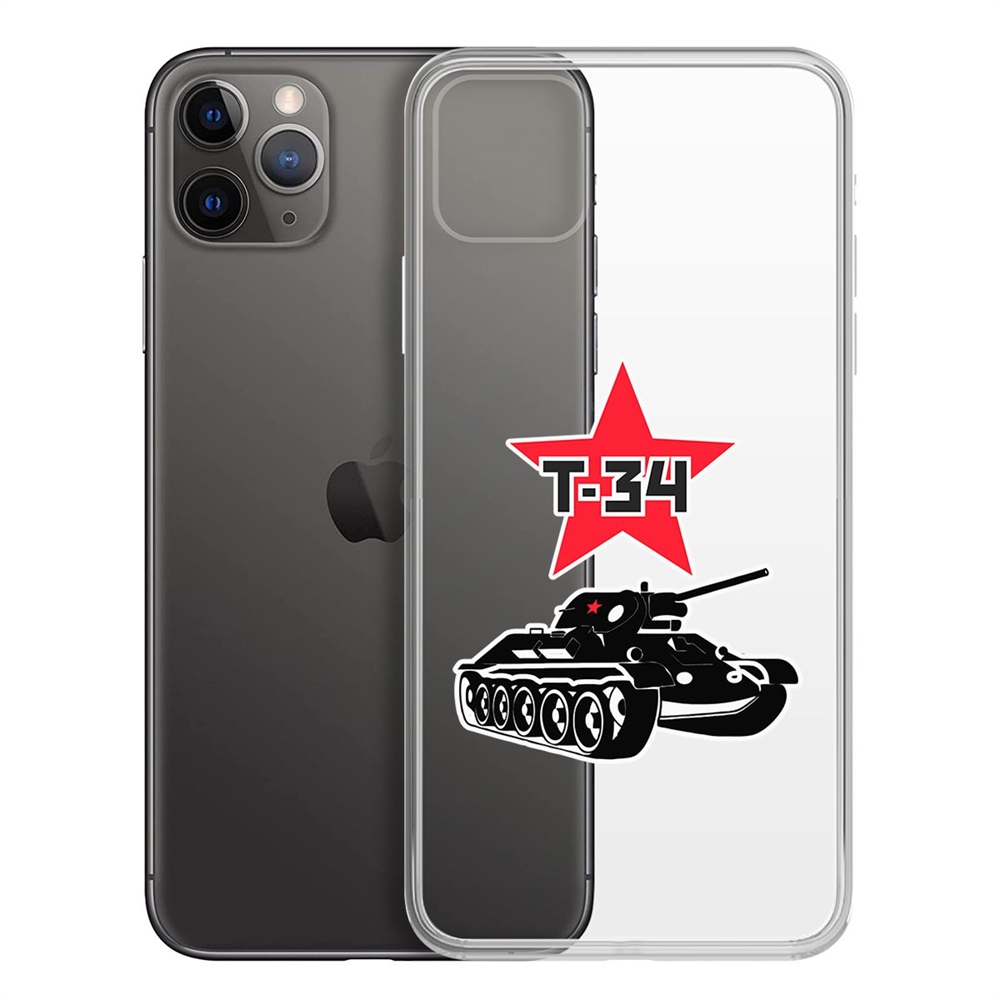 

Чехол-накладка Krutoff Clear Case Т-34 для iPhone 11 Pro Max, Прозрачный
