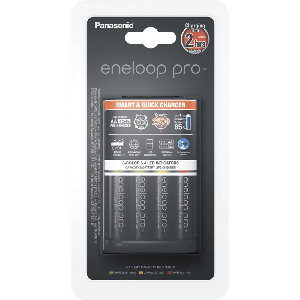 фото Аккумулятор panasonic eneloop pro bk-3hcde/4be 2500mah aa bl4 + зу (k-kj55hcd40e)