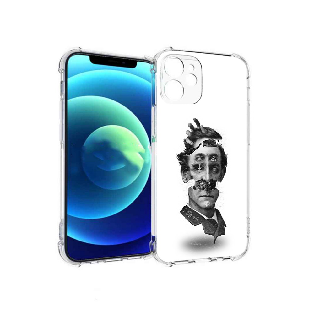 

Чехол MyPads Tocco для Apple iPhone 12 mini страшное лицо абстракция (PT157566.610.628), Прозрачный, Tocco