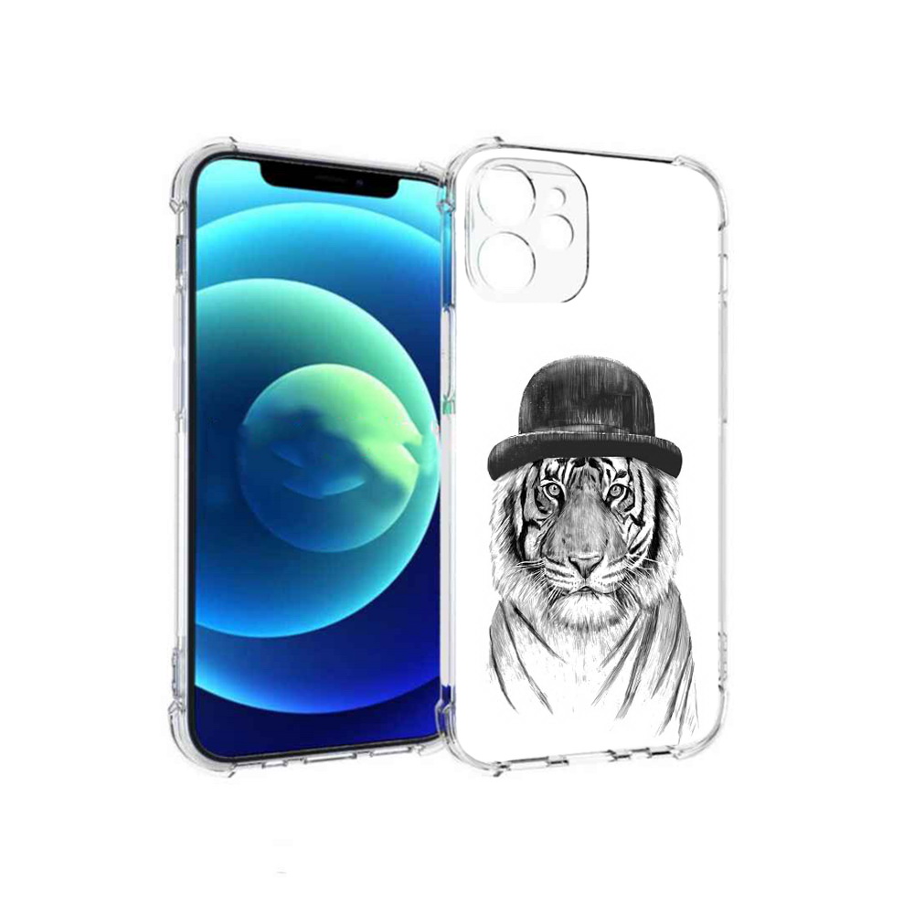 

Чехол MyPads Tocco для Apple iPhone 12 mini тигр британец (PT157566.610.641), Прозрачный, Tocco